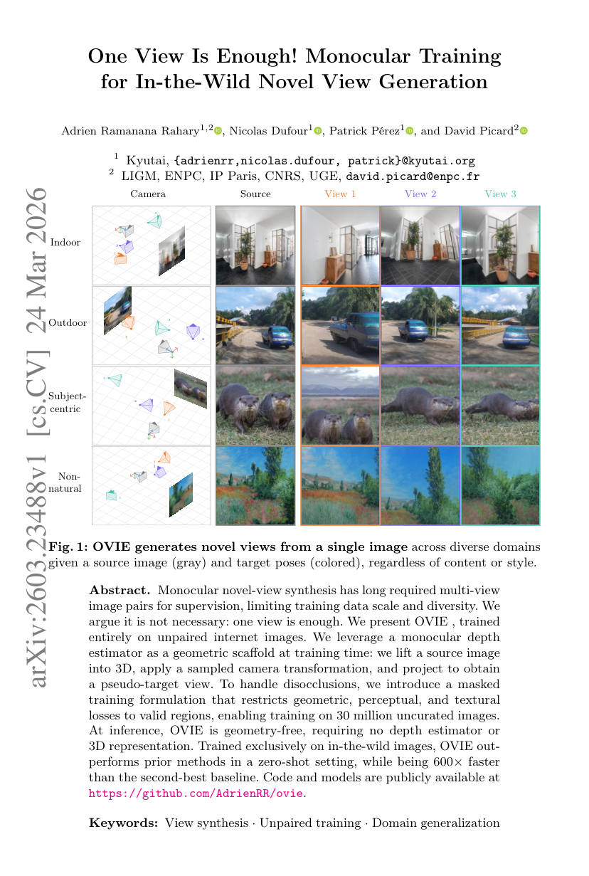One View Is Enough! Monocular Training for In-the-Wild Novel View Generation